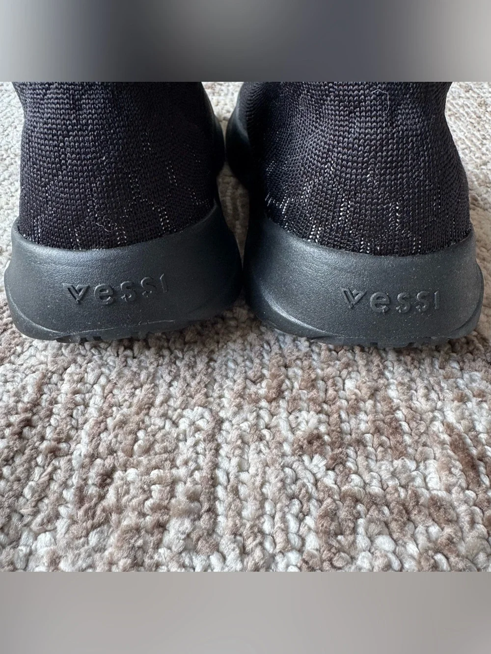 NWOB Vessi Skyline Knit Sneaker In Black